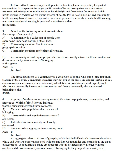 Community and Public Health Nursing 10th Edition Rector Test Bank