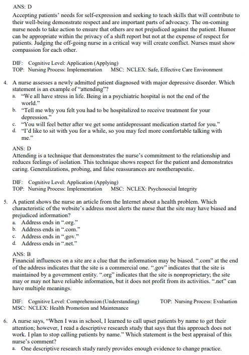 Essentials of Psychiatric Mental Health Nursing 4th Edition Varcarolis Nursing Test Bank Essentials of Psychiatric Mental Health Nursing 4th Edition Varcarolis Nursing Test Bank