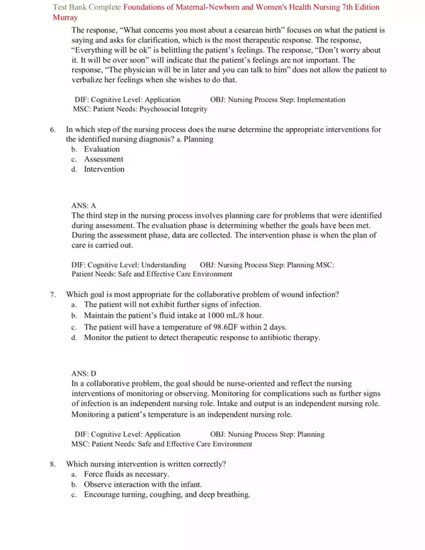 Foundations of Maternal-Newborn Nursing & Women's Health Nursing Test Bank Foundations of Maternal-Newborn Nursing & Women's Health Nursing Test Bank