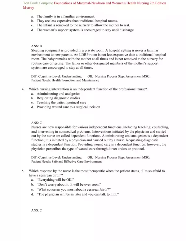 Foundations of Maternal-Newborn Nursing & Women's Health Nursing Test Bank Foundations of Maternal-Newborn Nursing & Women's Health Nursing Test Bank