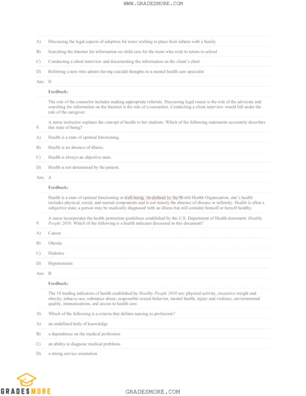 Fundamentals of Nursing 9th Edition Taylor Test Bank