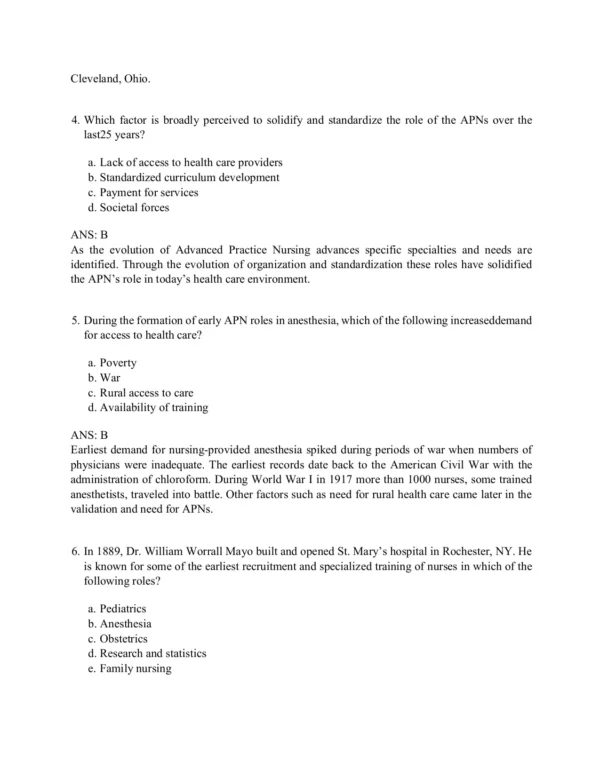 Hamric and Hanson's Advanced Practice Nursing 6th Edition Test Bankننننن