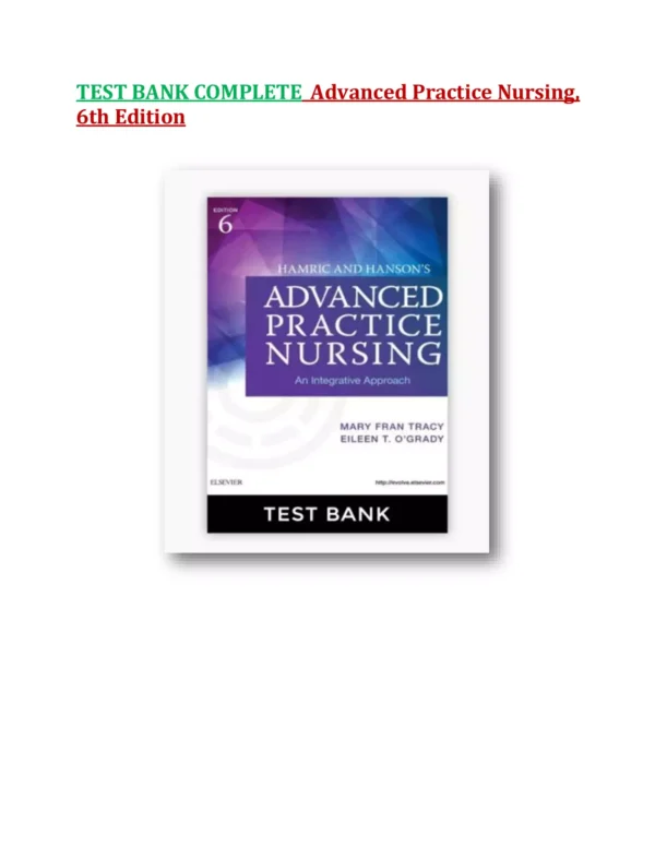 Hamric and Hanson's Advanced Practice Nursing 6th Edition Test Bankننننن