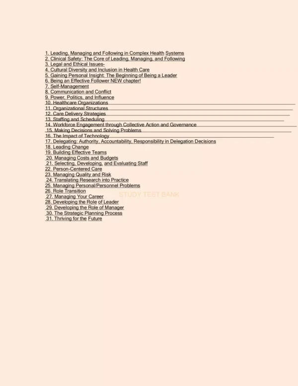 Leading And Managing In Nursing 7th Edition Yoder Wise Test Bank