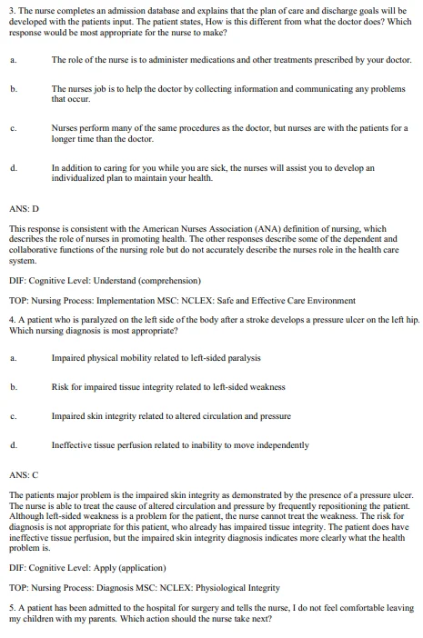 Lewis’s Medical Surgical Nursing 11th Edition Harding Test Bank