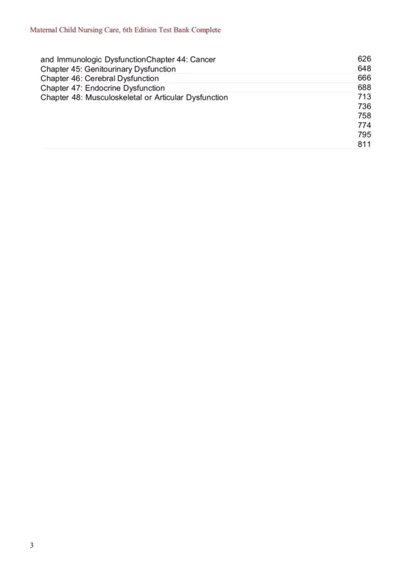 Maternal Child Nursing Care by Perry 6th Edition Test Bank