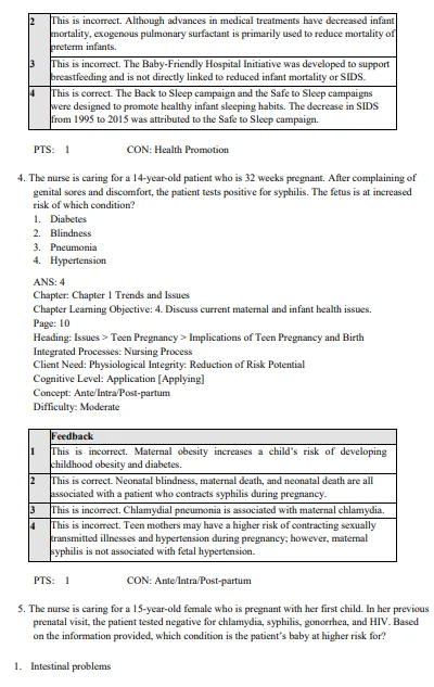 Maternal-Newborn Nursing The Critical Components of Nursing Care 3rd Edition Test Bank