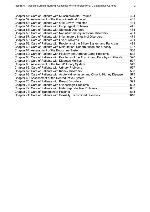 Medical Surgical Nursing 9th Edition Ignatavicius Workman Test Bank