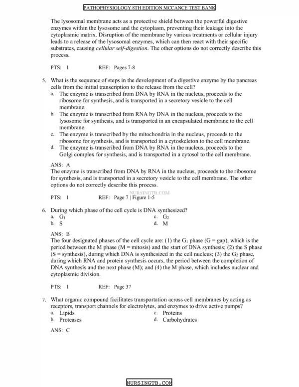 Pathophysiology The Biologic Basis for Disease in Adults and Children 8th Edition Test Bank