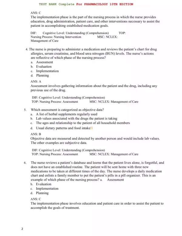 Pharmacology A Patient-Centered Nursing Process Approach 10th Edition Test Bank