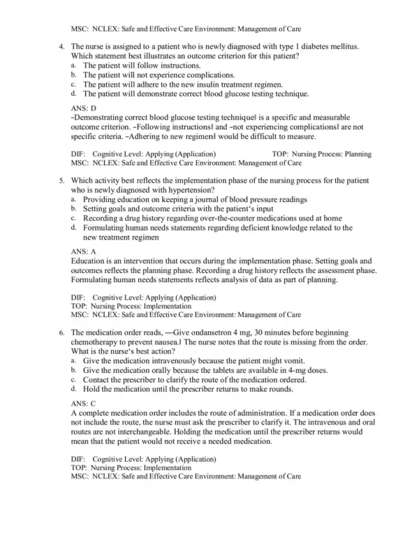 Pharmacology And The Nursing Process 10th Nursing Test Bank Prep Lilley