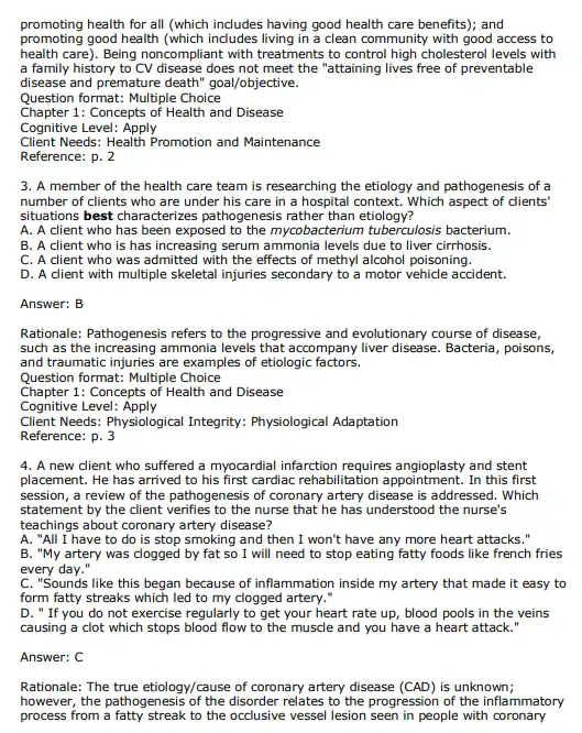 Porth's Essentials of Pathophysiology 5th Edition Test Bank