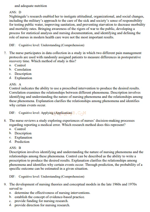 Understanding Nursing Research 7th Edition Grove Test Bank Understanding Nursing Research 7th Edition Grove Test Bank