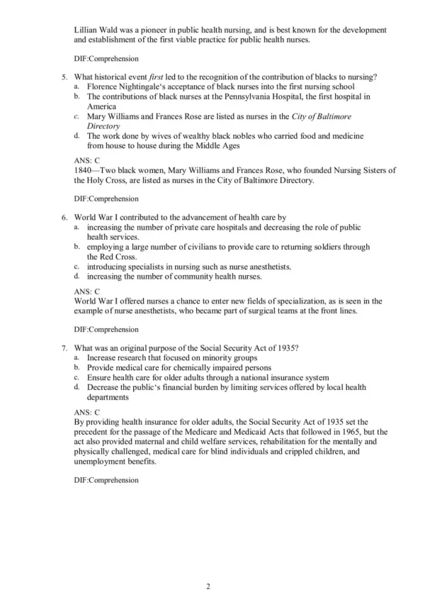 Contemporary Nursing Issues Trends and Management 9th Edition Barbara Cherry, Susan R. Jacob Test Bank