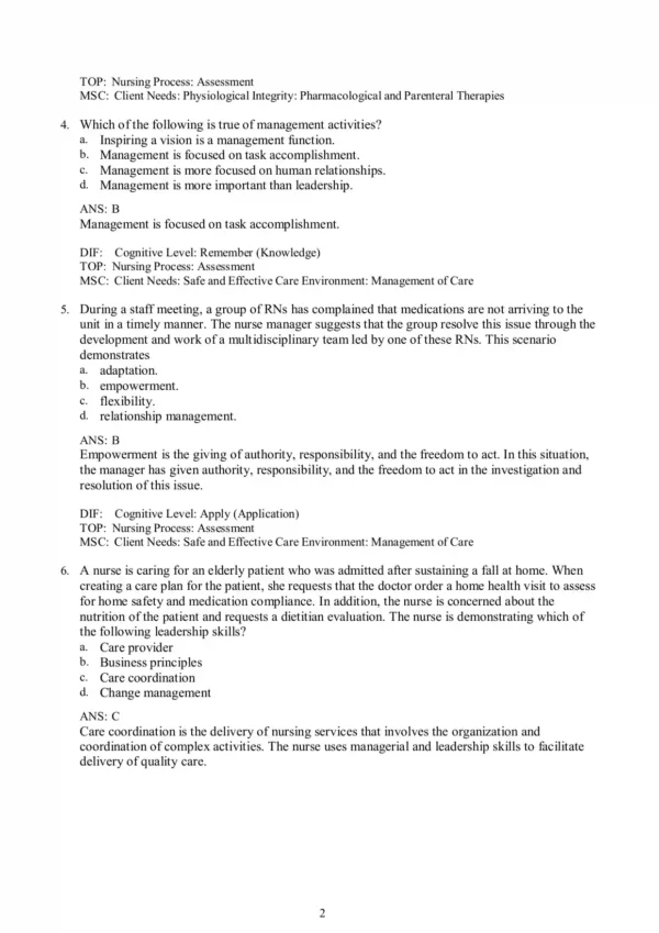 Leadership and Nursing Care Management 7th Edition Lindell Joseph, Diane Huber Test Bank Leadership and Nursing Care Management 7th Edition Lindell Joseph, Diane Huber Test Bank
