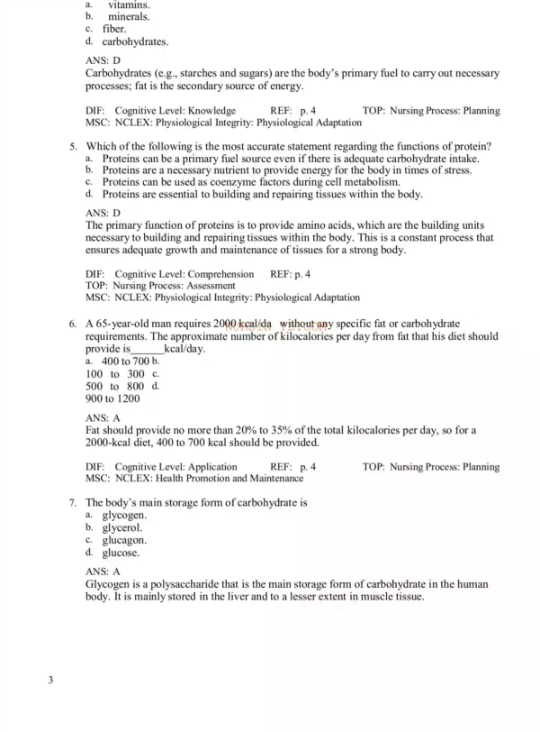 Williams Basic Nutrition and Diet Therapy 16th Edition Test Bank Williams Basic Nutrition and Diet Therapy 16th Edition Test Bank