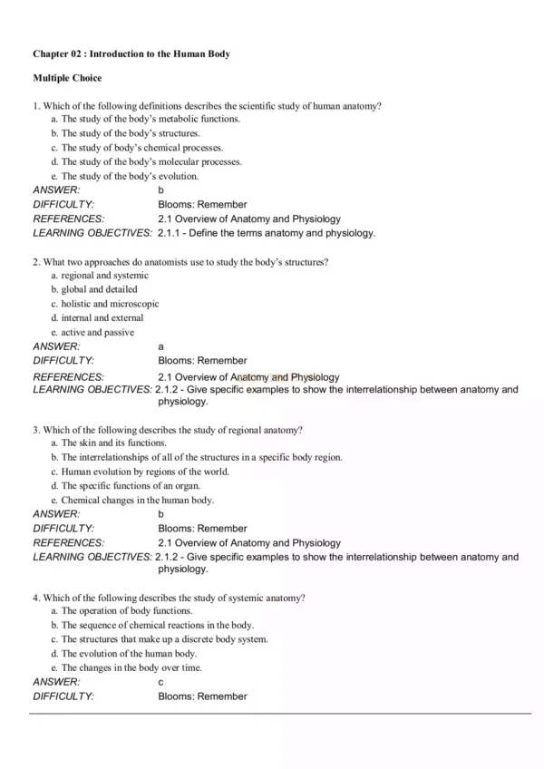 Anatomy and Physiology 1st Edition by Elizabeth Co Test Bank_Page2 Anatomy and Physiology 1st Edition by Elizabeth Co Test Bank