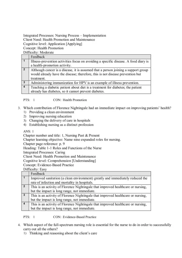 Basic Nursing-Thinking Doing and Caring 3rd Edition Test Bank
