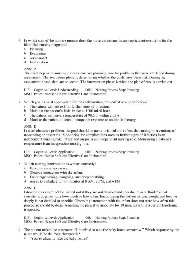 Foundations of Maternal-Newborn and Women's Health Nursing 8th Edition Test Bank3 Foundations of Maternal-Newborn and Women's Health Nursing 8th Edition Test Bank