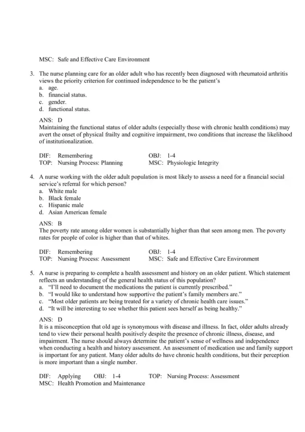 Gerontologic Nursing 6th Edition by Sue E. Meiner, Jennifer J. Yeager Test Bank2 Gerontologic Nursing 6th Edition by Sue E. Meiner Jennifer J. Yeager Test Bank