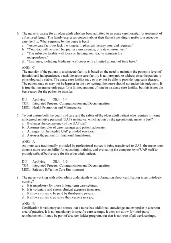 Gerontologic Nursing 6th Edition by Sue E. Meiner, Jennifer J. Yeager Test Bank3 Gerontologic Nursing 6th Edition by Sue E. Meiner Jennifer J. Yeager Test Bank