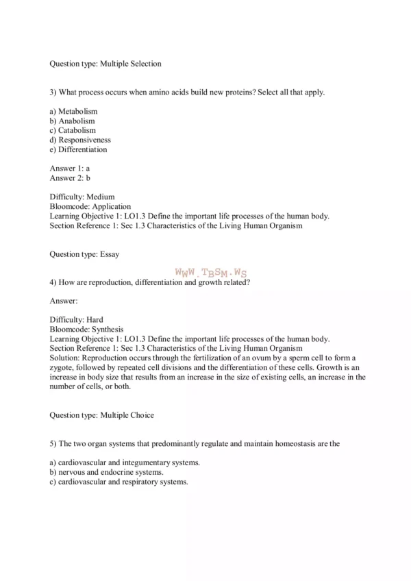 Principles of Anatomy and Physiology 16th Edition by Gerard J. Tortora Test Bank