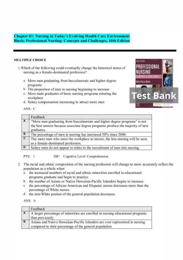 Professional Nursing 10th Edition by Beth Black Test Bank_Page1 Professional Nursing 10th Edition by Beth Black Test Bank