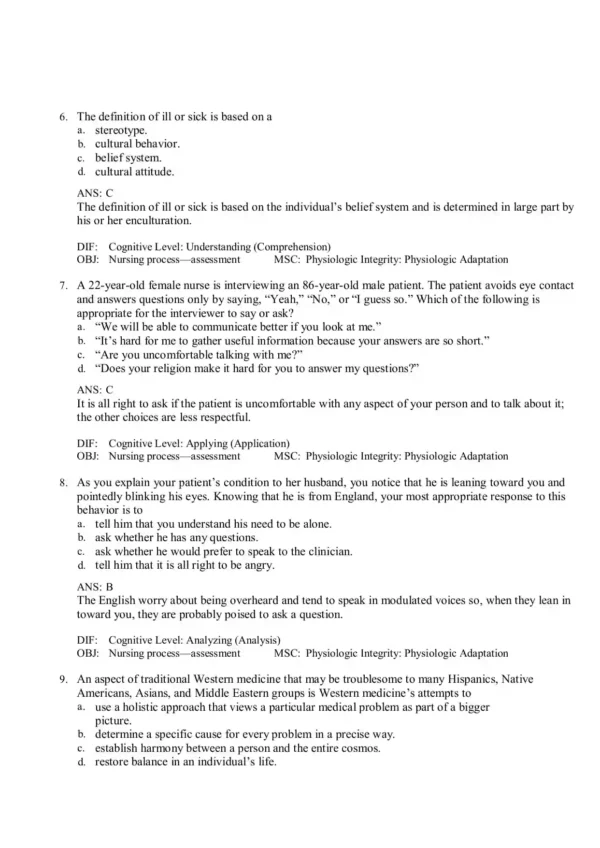 Seidel's Guide to Physical Examination An Interprofessional Approach 10th Edition Test Bank