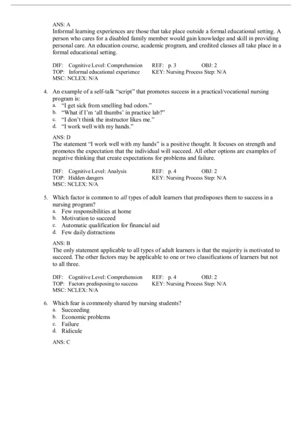Success in Practical Vocational Nursing 10th Edition Carrol Collier Test Bank