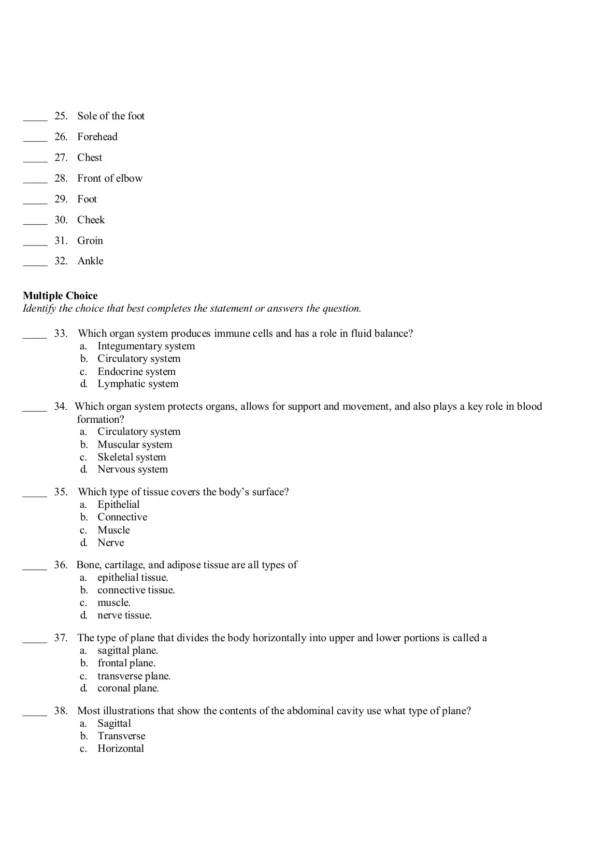 Understanding Anatomy & Physiology 3rd Edition Gale Sloan Thompson Test Bank3 Understanding Anatomy & Physiology 3rd Edition Gale Sloan Thompson Test Bank
