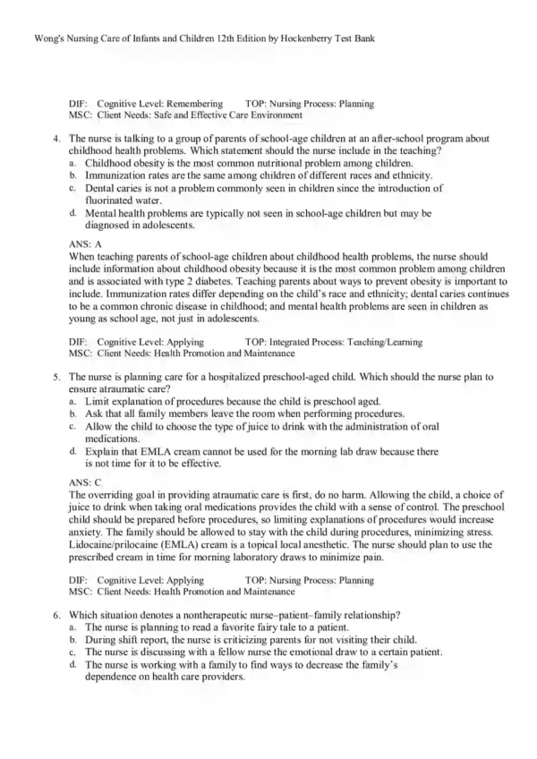 Wong's Nursing Care of Infants and Children 12th Edition by Hockenberry Test Bank_Page2 Wong's Nursing Care of Infants and Children 12th Edition by Hockenberry Test Bank